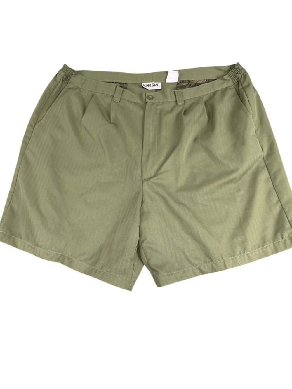 KingSize Mens Olive Green Elastic Waist Shorts Size 44 Big